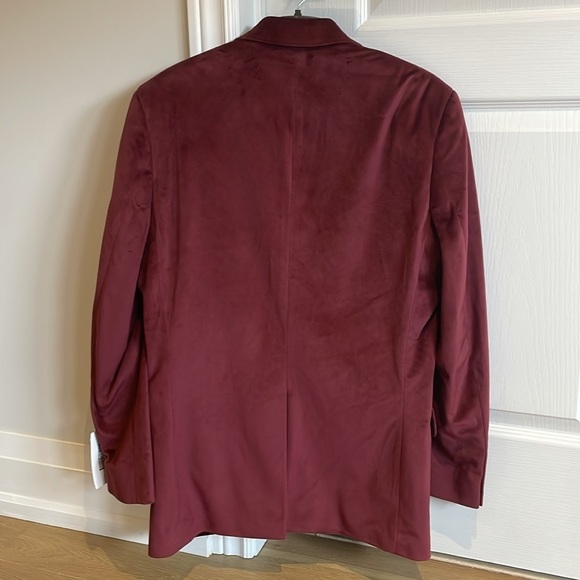 Michael Kors Kent Men's Classic Fit Velvet Sport Coat Blazer - Rich Burgundy NWT - Picture 3 of 10